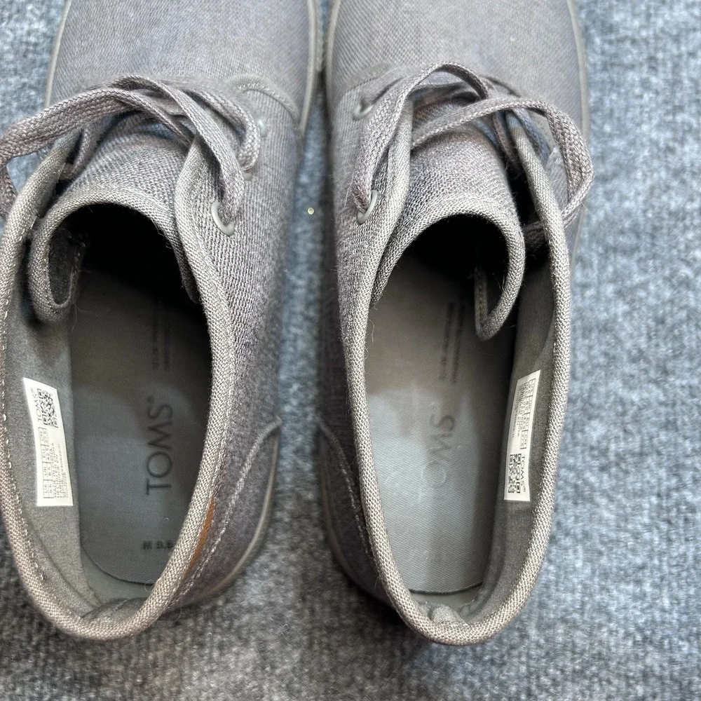 TOMS Carlo Mid Terrain Lace Up 9.5 Mens Grey Sneakers Casual Shoes - Picture 6 of 9
